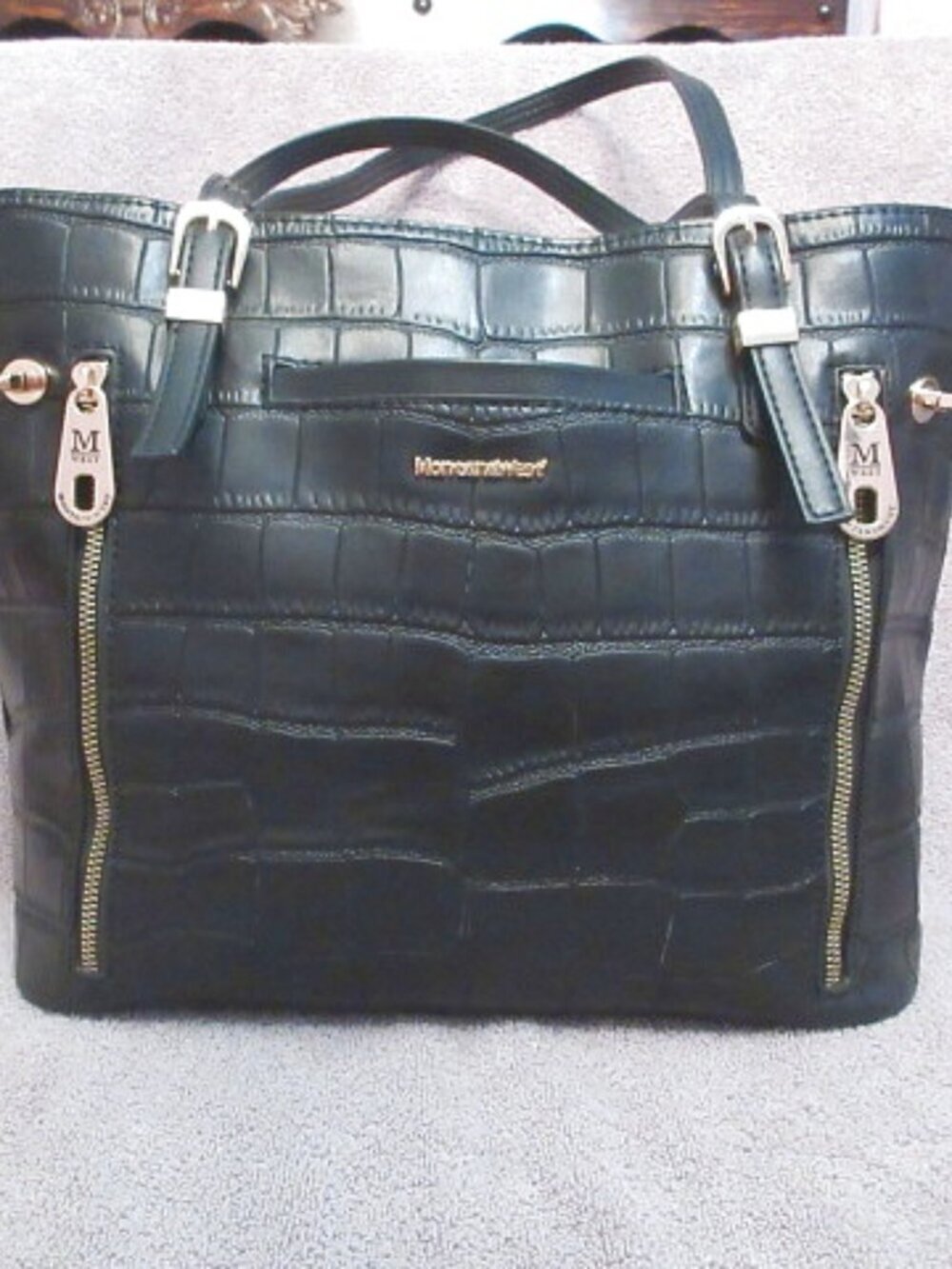 Montana West Croc Embossed Concealed Carry Tote Vegan Leather Handbag Baddie